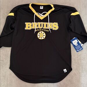 STARTER Boston Bruins Black and Yellow Lace-Up Hockey Pullover